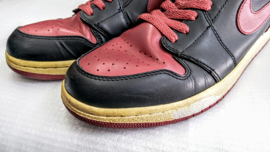 エアジョウダンのスニーカーの黄ばみ除去 スニーカークリーニング